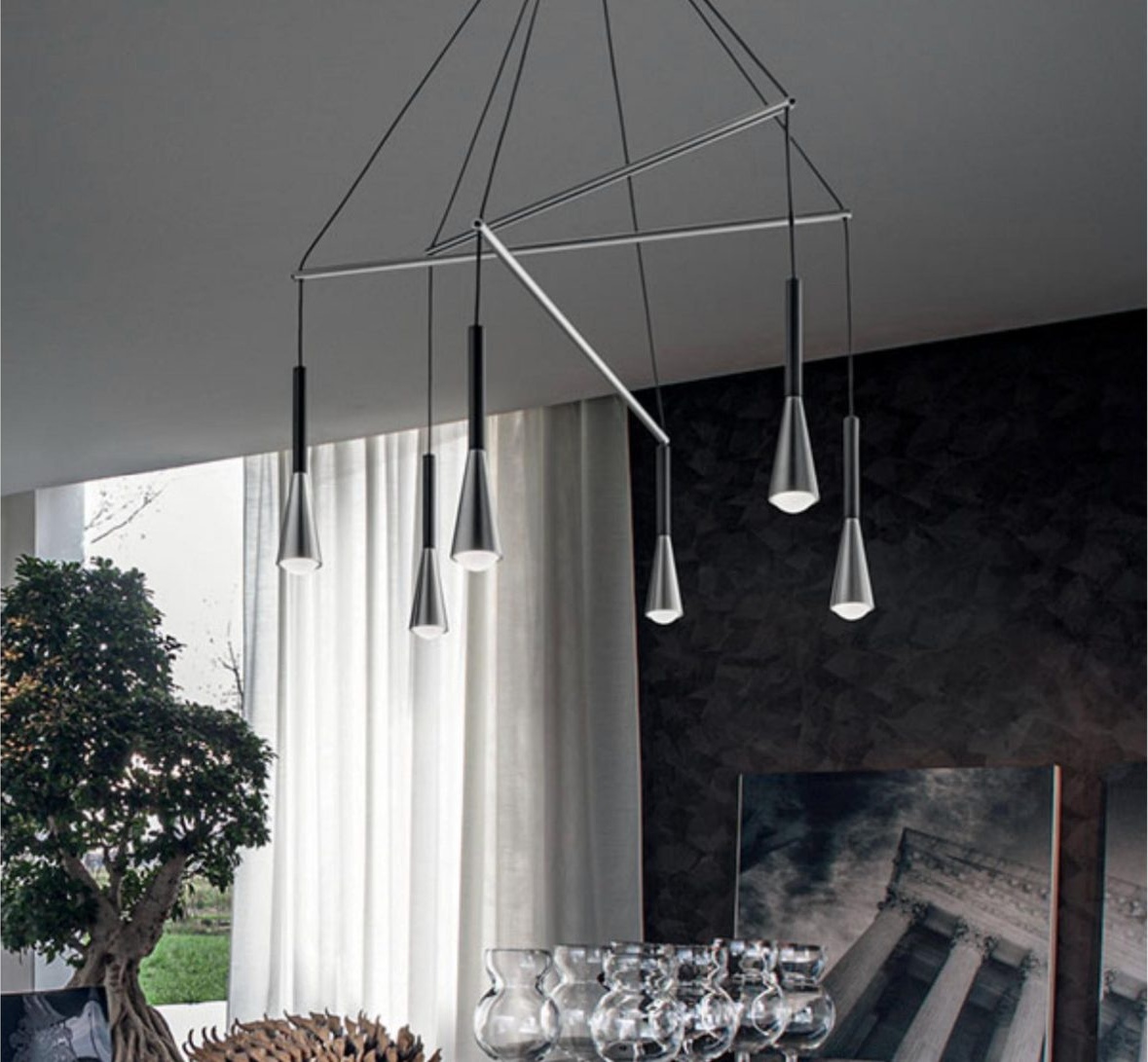 Lampadari a sospensione nel showroom AVM Led