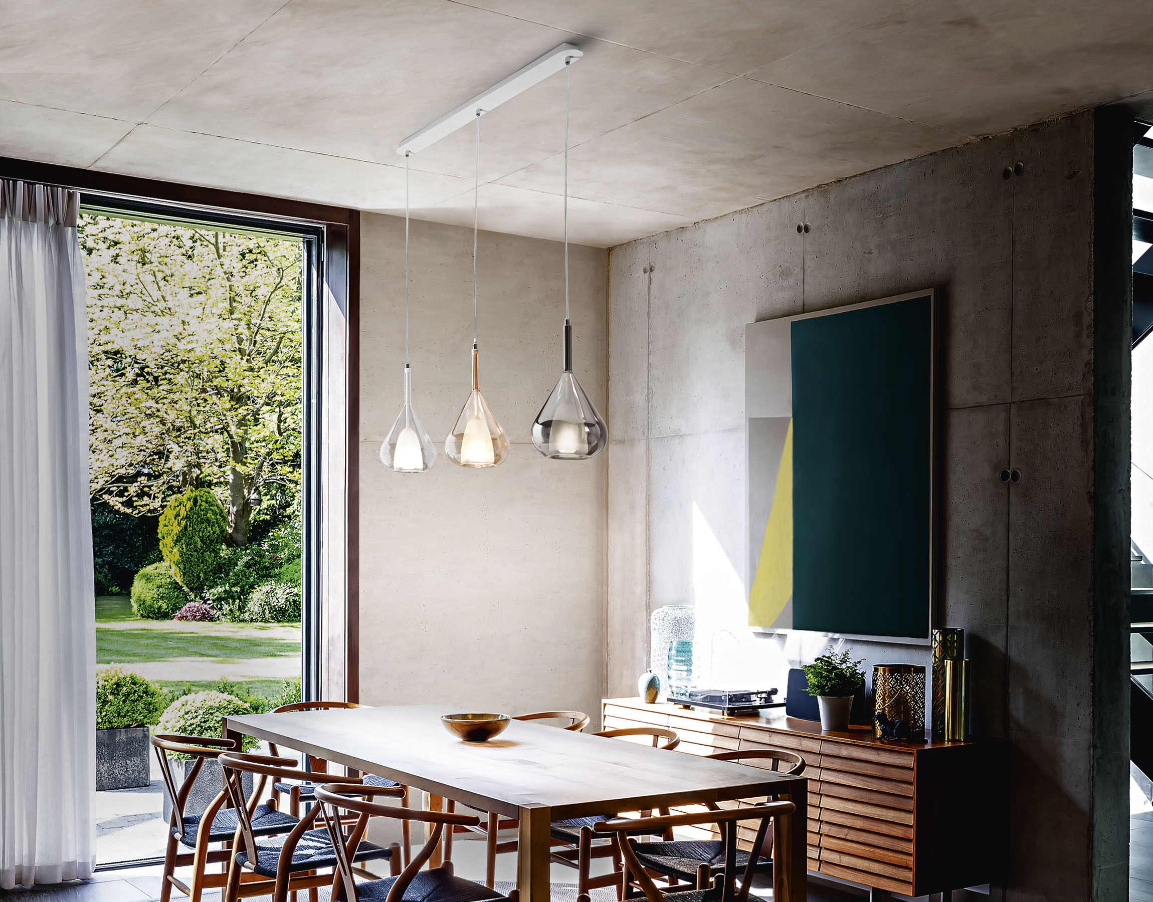 Sospensione Lila in vetro — Fabas Luce, showroom lampadari AvmLed Francavilla al Mare (Pescara)