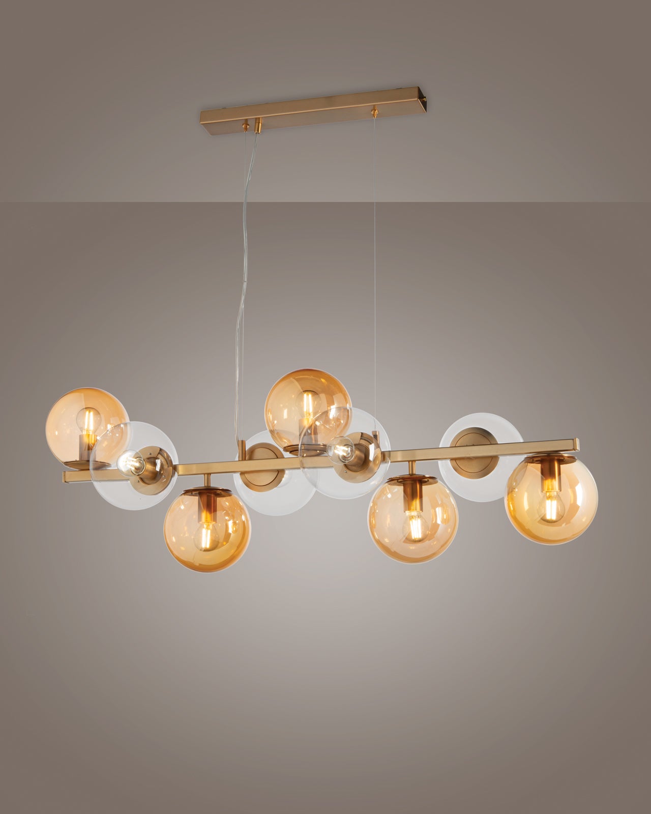 Sospensione Looper 9 luci in metallo oro — Leolux, showroom lampadari AvmLed Pescara Francavilla al Mare